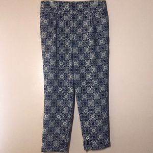 JCrew blue medallion pants size 4